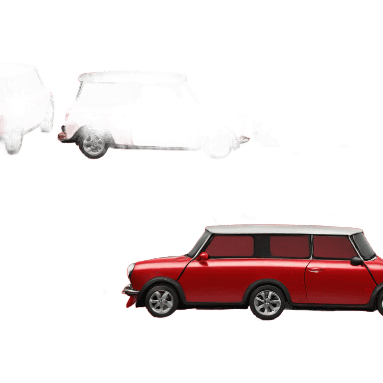 Red Mini Cooper Clubman with lots of Christmas decorations emoji