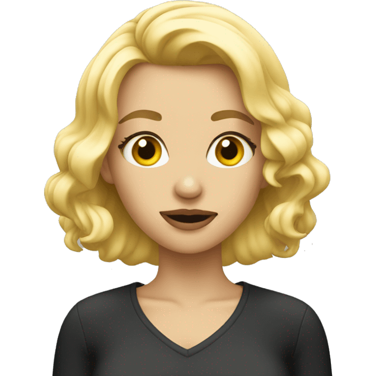 blonde girl with a cigarette emoji