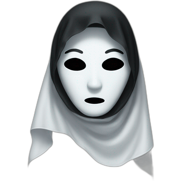 Ghost mask and black headscarf emoji