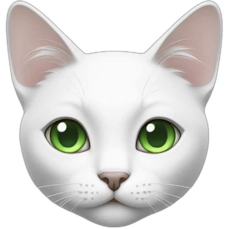 White cat with green eyes emoji