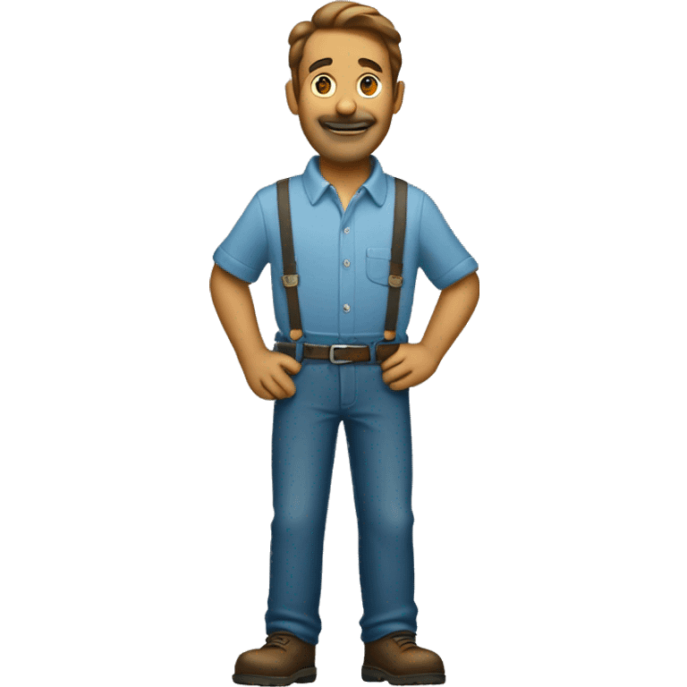 tall blue collar man  emoji