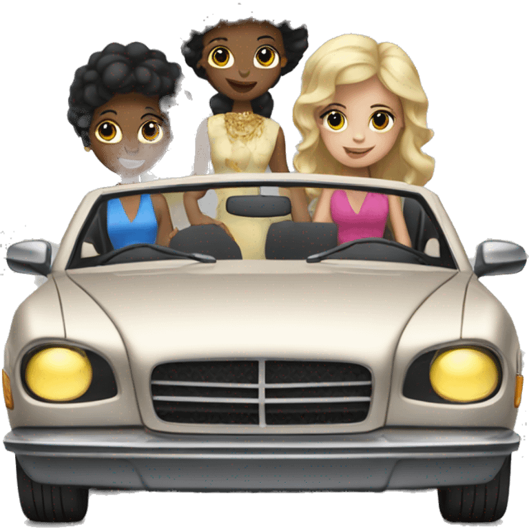 3 girls in expensive car emoji