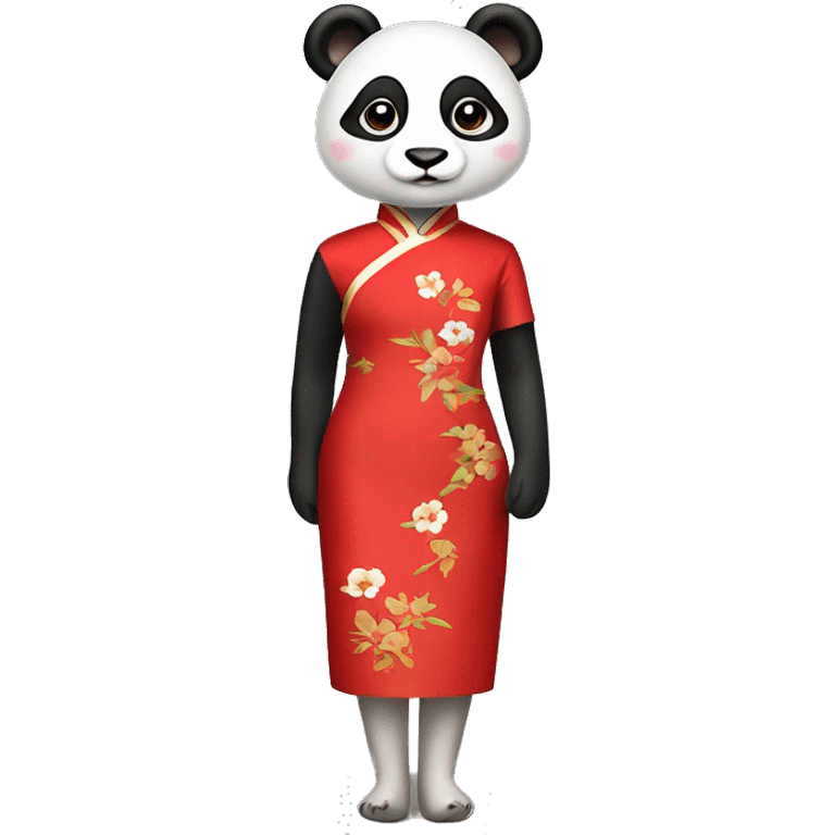 Panda in a red qipao  emoji