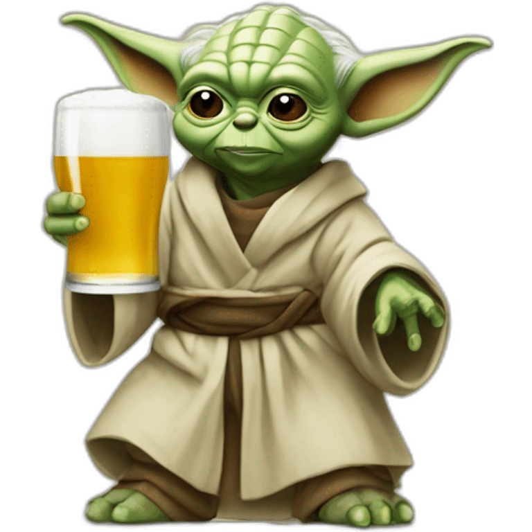 Yoda buvant une bière emoji