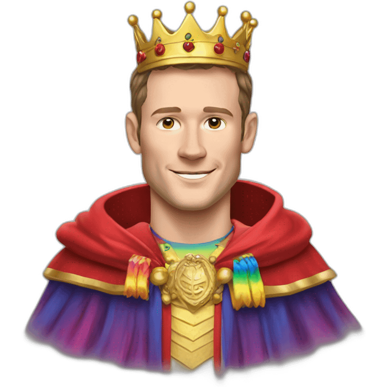 Jonathan Toews as a rainbow king with a royal robe on emoji