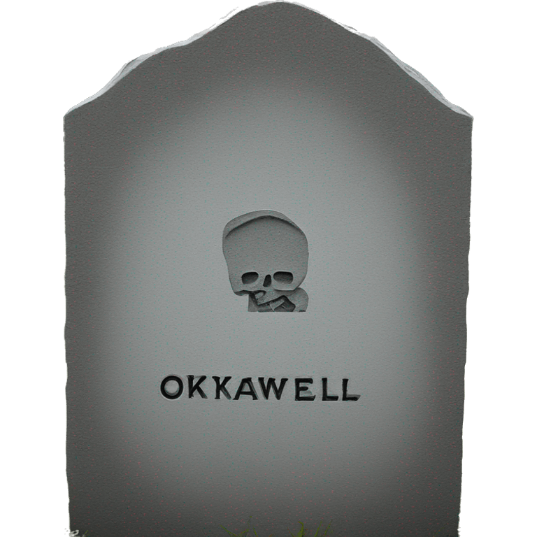 gravestone that says "okaywell" on it emoji