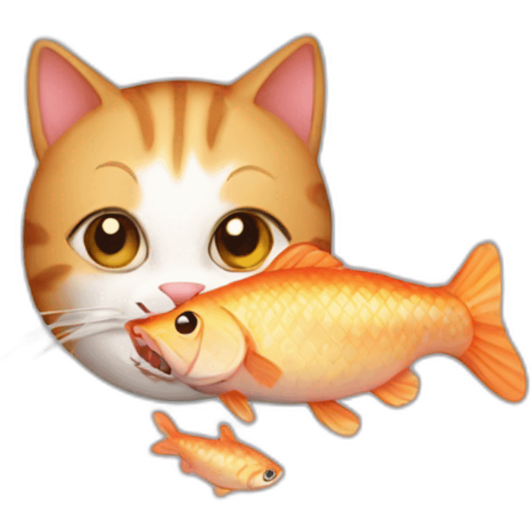 cat eat fish emoji