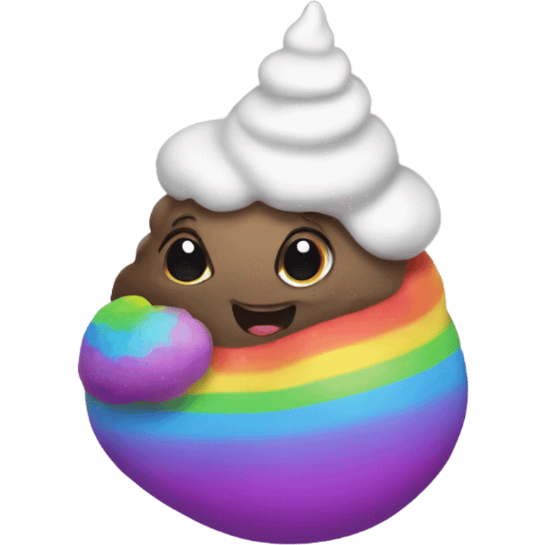 Unicorn rainbow poo emoji