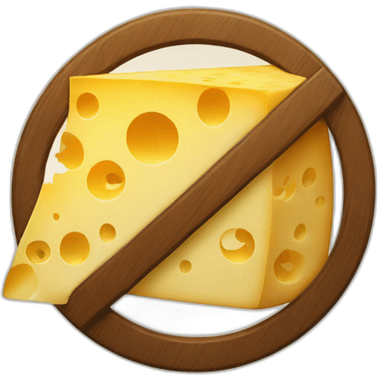 cheese inside a 'no-smoking' sign emoji