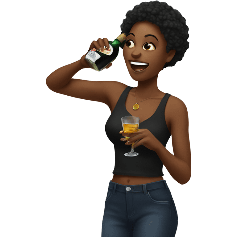 Black woman taking liquor shot emoji