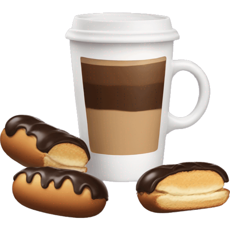 Coffee with eclair emoji