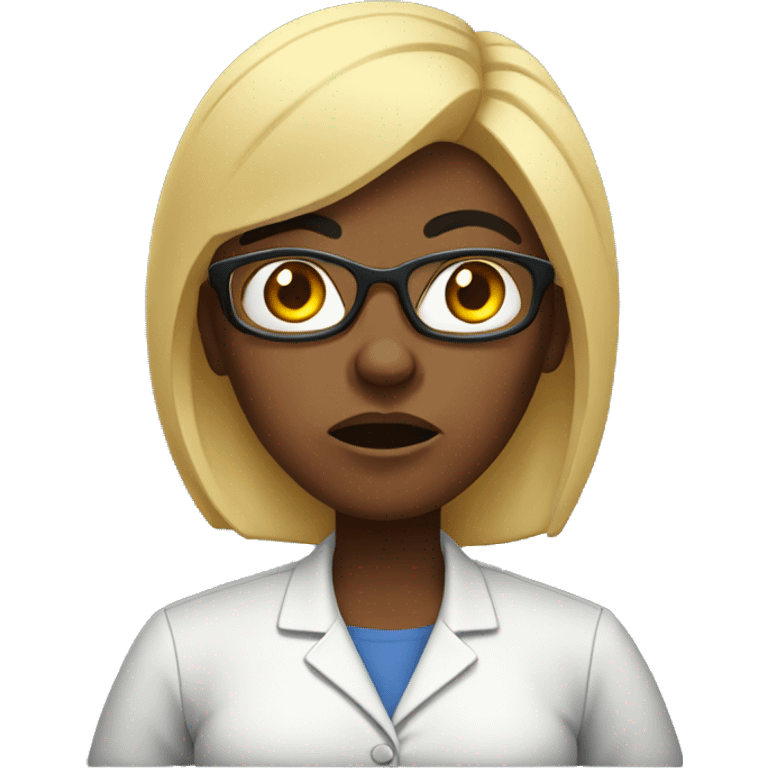 Big black female angry science teacher emoji