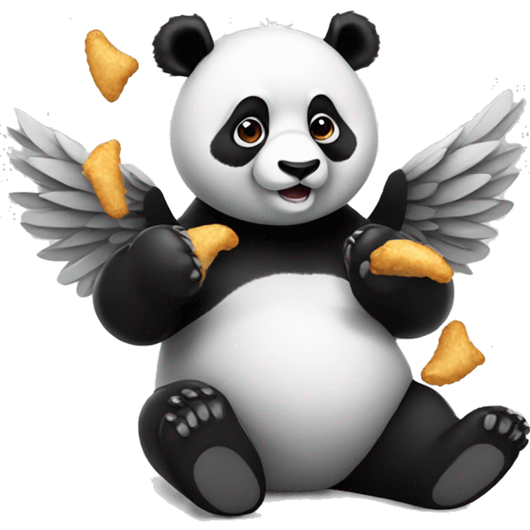 Panda eating wings emoji