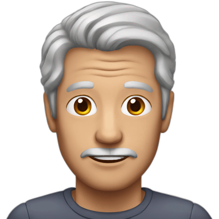 Grey haired man with no teeth emoji