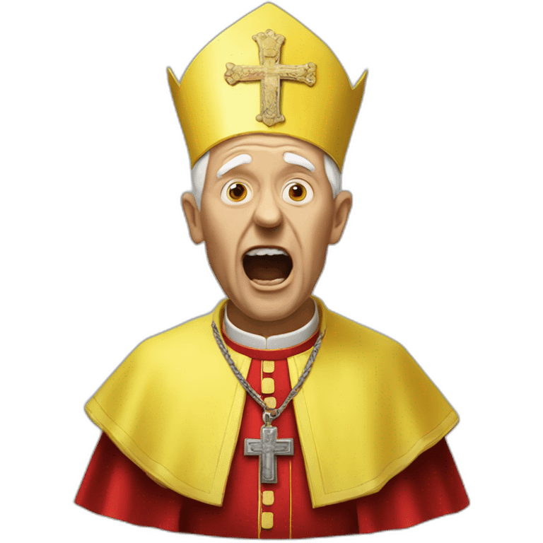 The Screaming yellow pope  emoji