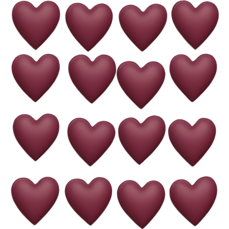 burgundy heart with kisses emoji