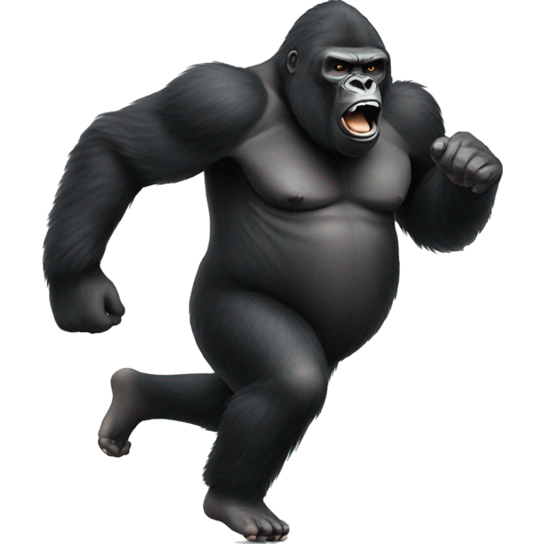 Gorilla running with wind at his back emoji