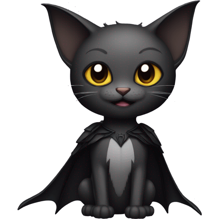 Black-Vampire-Batty-Cat-Fakémon-Cat With Bat-wings as ears  emoji