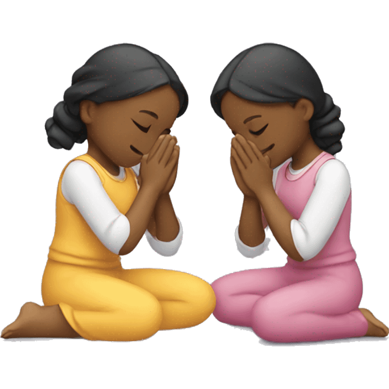 Two girls praying together emoji