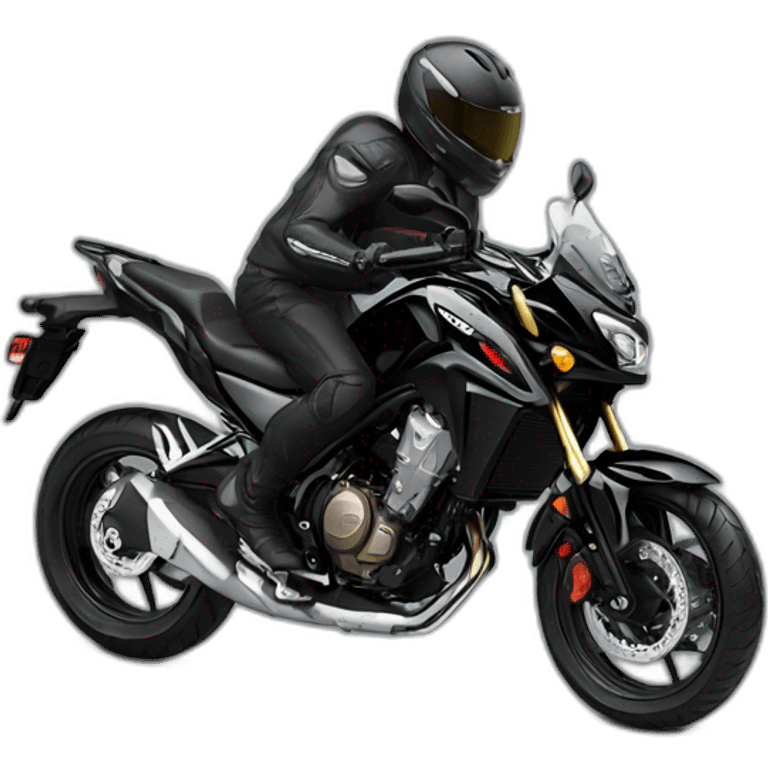 Honda cb500x black color doing a wheelie emoji