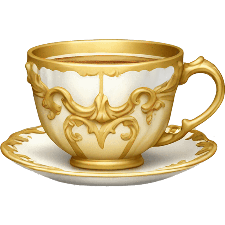 Light gold vintage rococo coffee cup  emoji