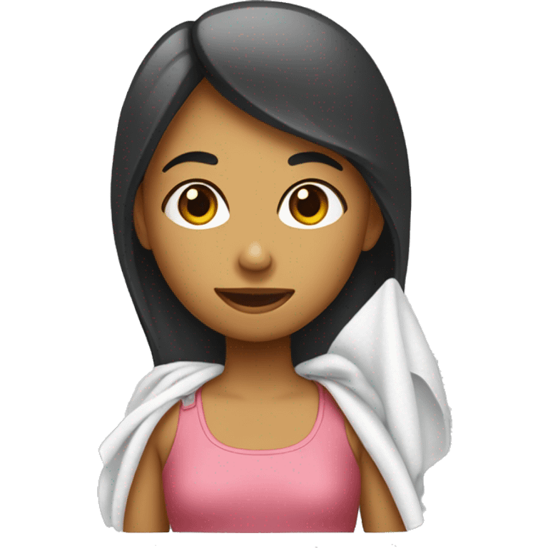 fille avec une serviette sur la tête  emoji