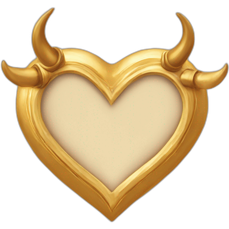 Gold heart frame with horns and tail emoji