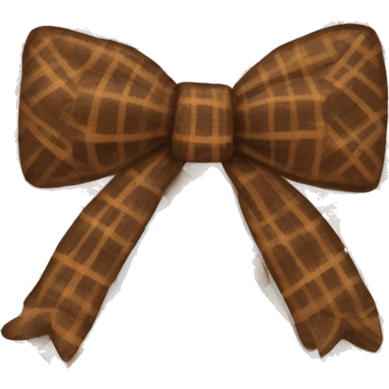 Brown plaid bow emoji