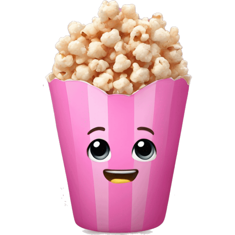 Pink popcorn emoji