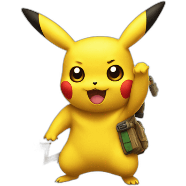 Pikachu qui joue à fortnite emoji