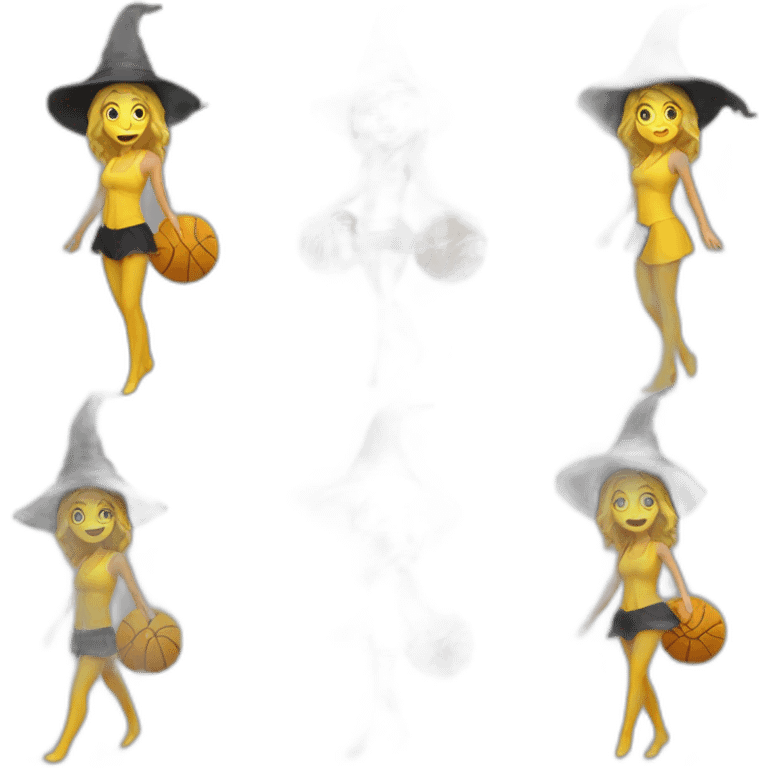 Sexy yellow Witch sportswoman emoji