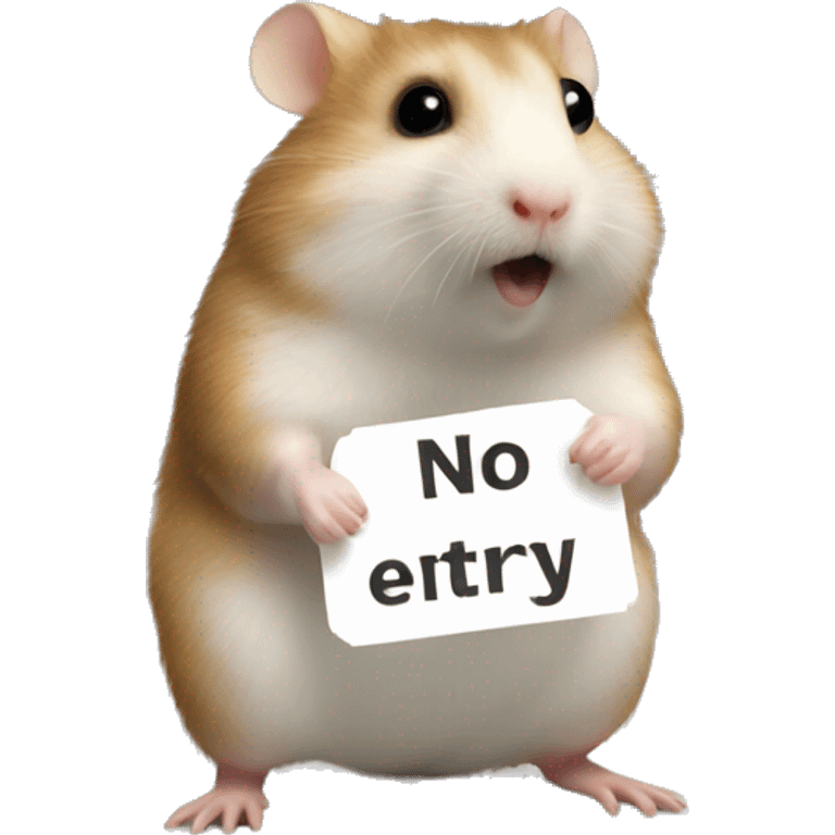 hamster holding a 'no entry' sign emoji