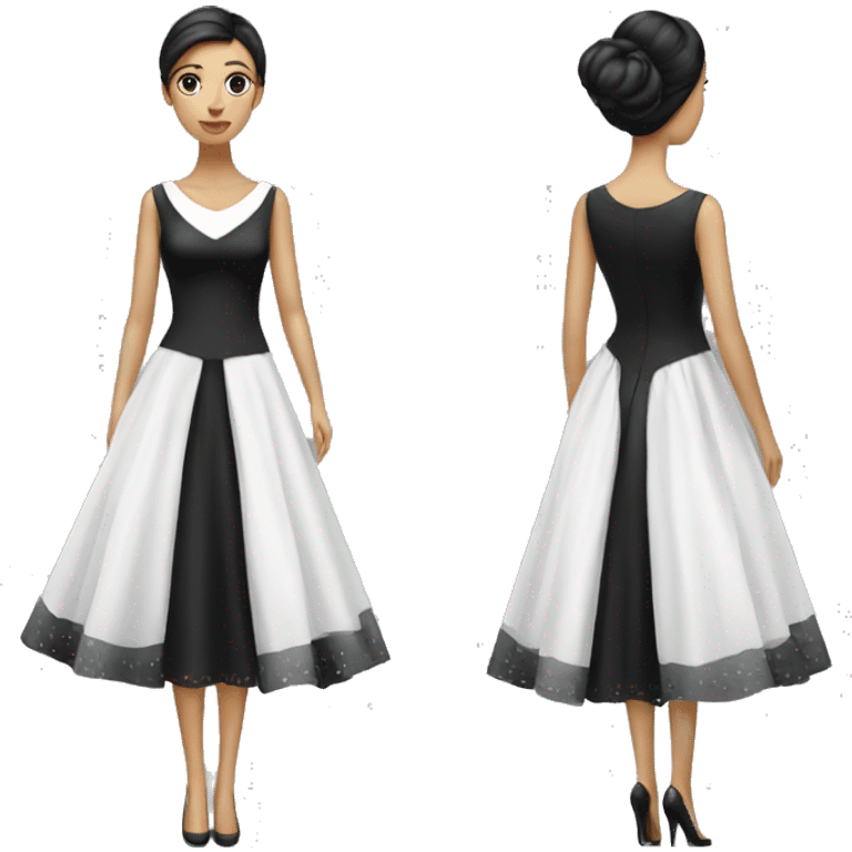 White and black elegant dress emoji