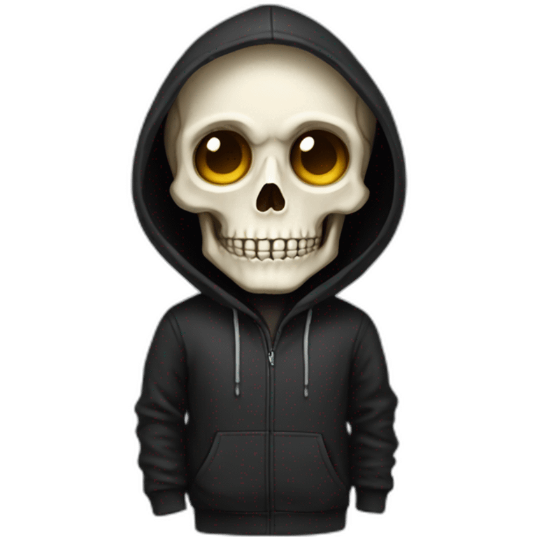 Skeleton programmer in black hoodie emoji