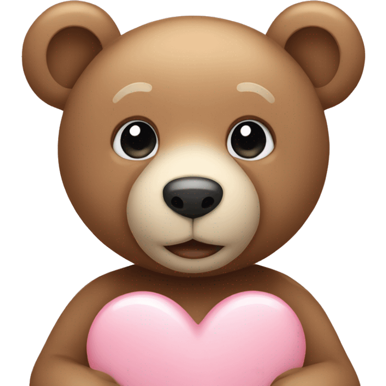 Teddy bear with light pink heart  emoji