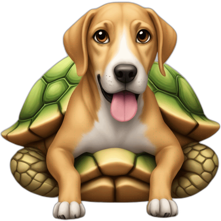 Chien sur la tortue emoji