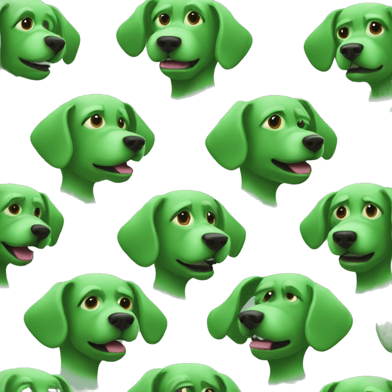 Green dog emoji