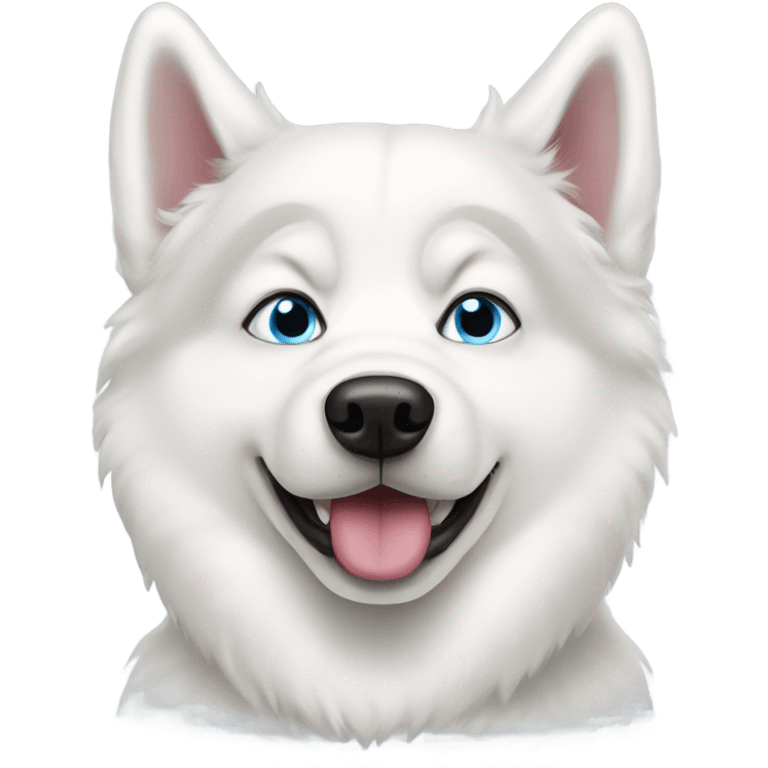 white husky dog with 2 different coloured eyes  emoji