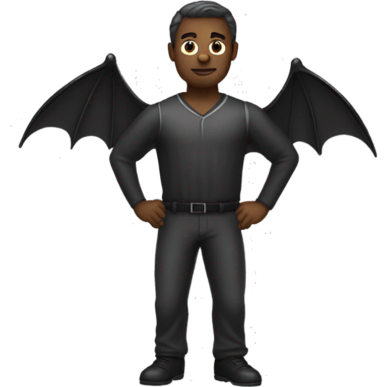 man with bat wings and ball emoji