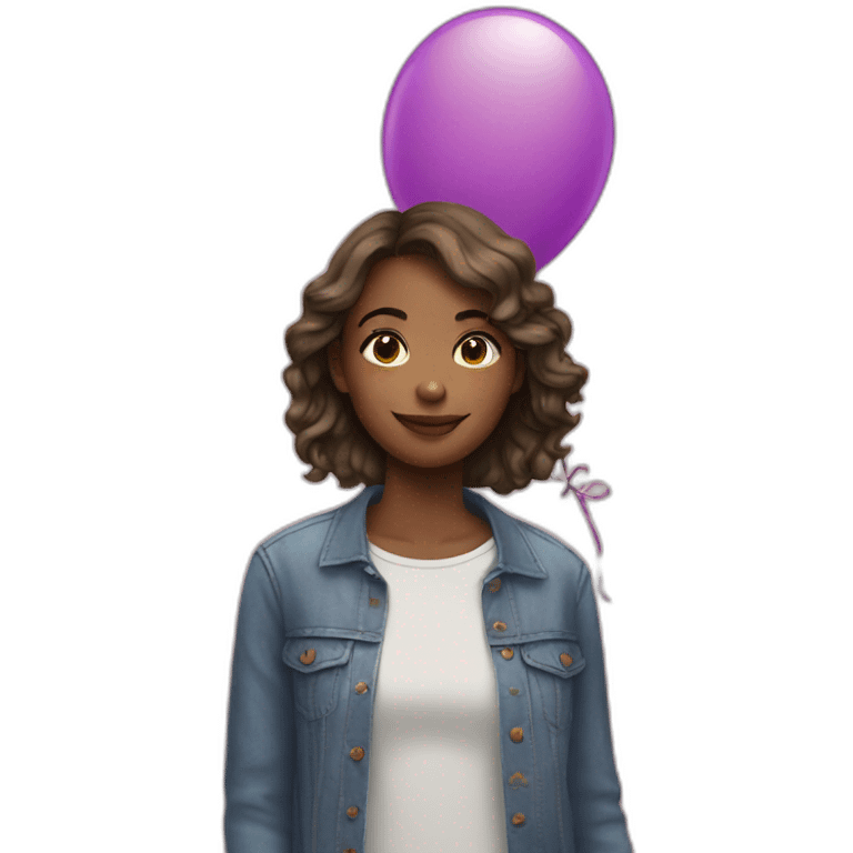 girl with balloons emoji