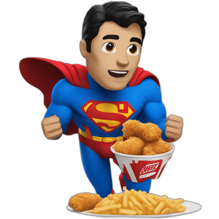 Superman eating at KFC emoji