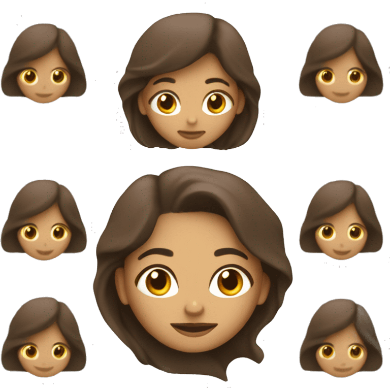 Mujer blanca con pelo castaño con dólares emoji