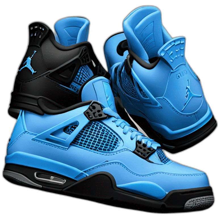 Jordan 4 blue and bLack emoji