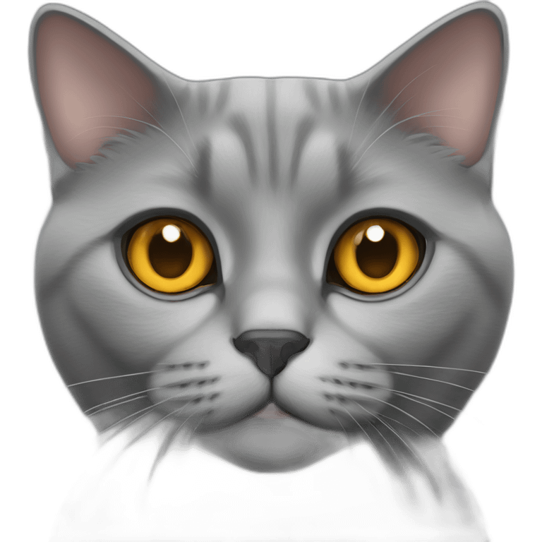 grey british cat with amber eyes emoji