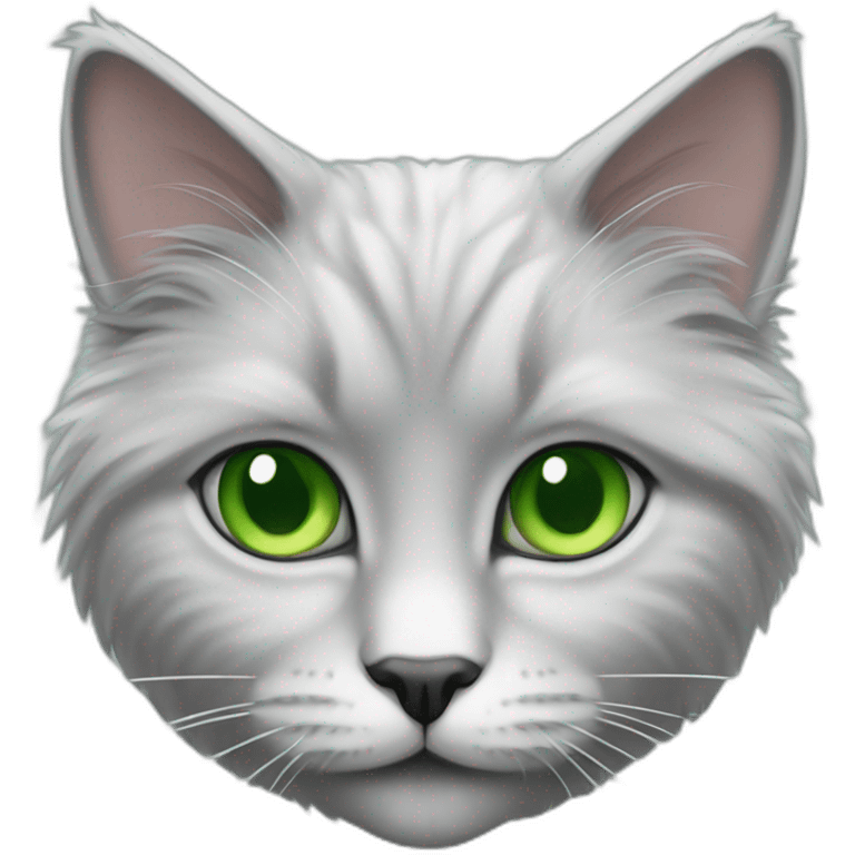 Angora grey cat with green eyes emoji