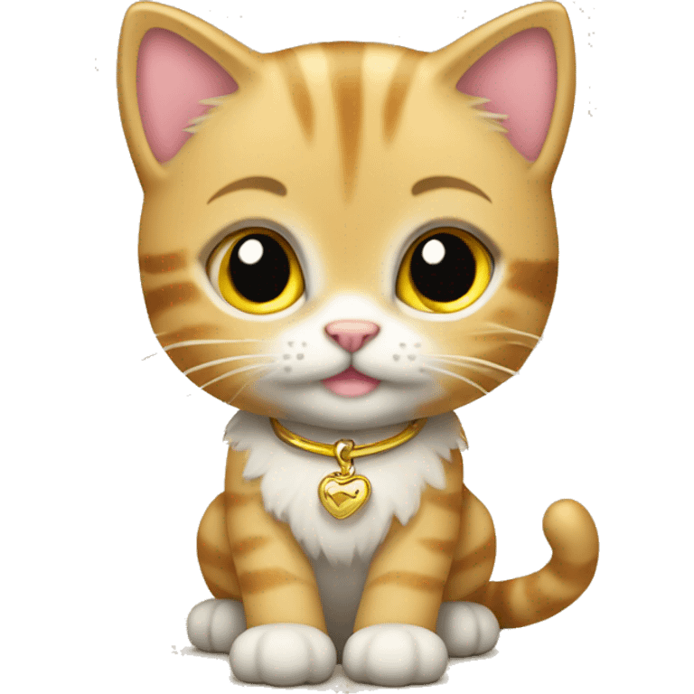 Golden Tabby Kitten mit Accessoires knuffig emoji