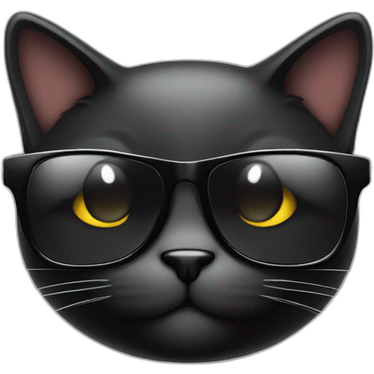 black smirking cat wearing sunglasses emoji