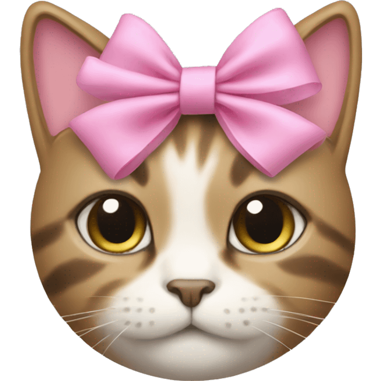 Cat with a pink bow emoji