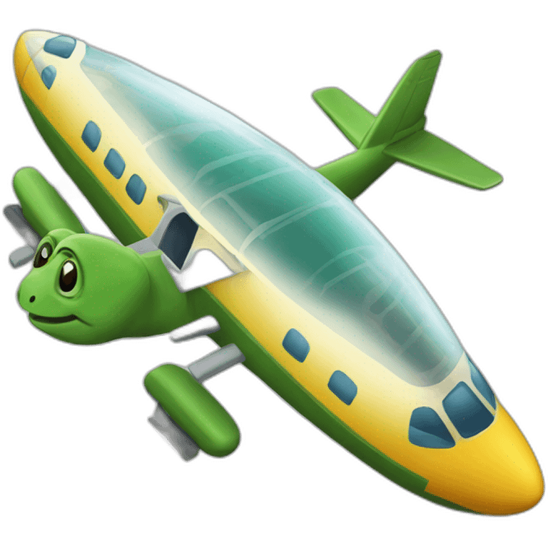 Tortue sur avion emoji