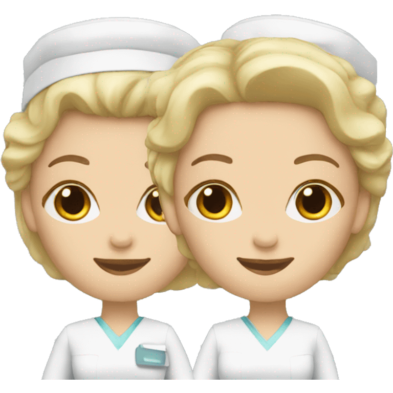 trio white female nurses emoji